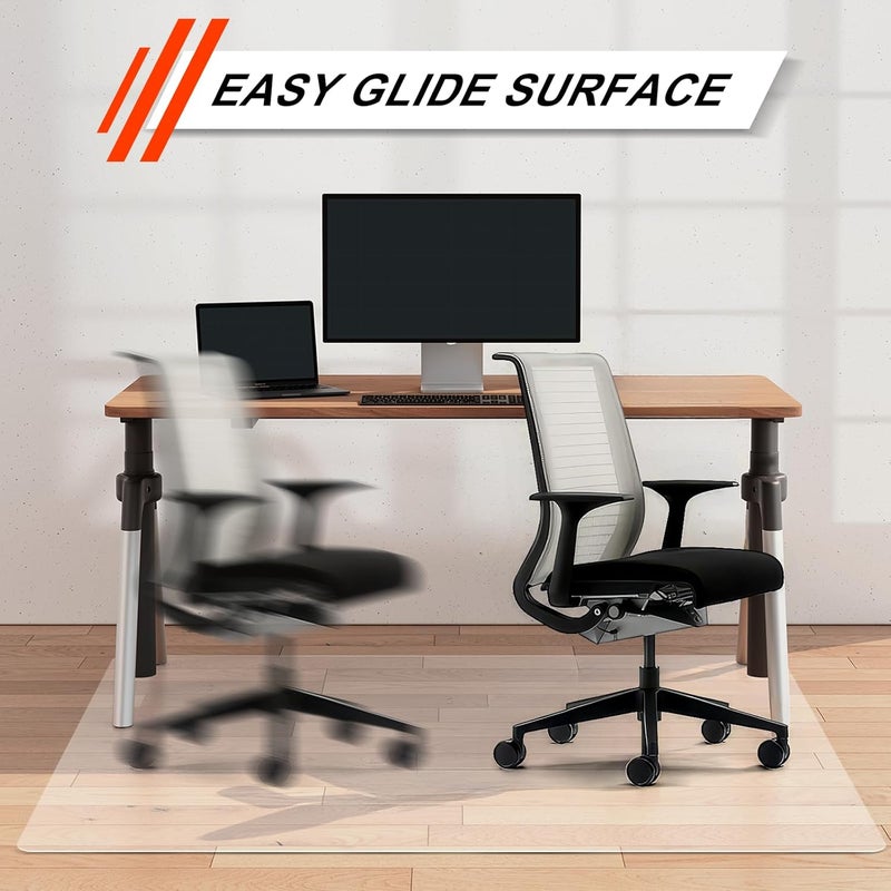 Vicwe Chair Mat for Hardwood Floor, 46” x 60” Large Office Chair Mats, Clear Floor Protector Mat, Easy Rolling Chair Mats for Office Home, Easy to Clean (Rectangle) - Image 3